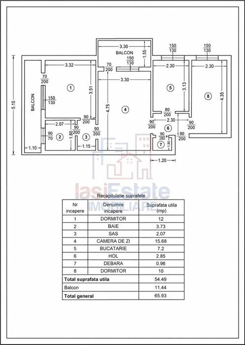 Apartament cu 3 camere zona Podu Ros