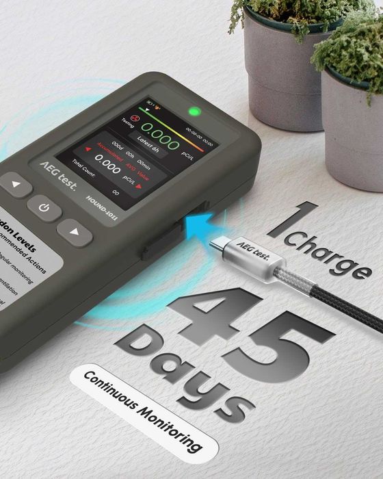 AEGTEST HOUND-1011 Преносим радон детектор за дома, лек, точен сензор