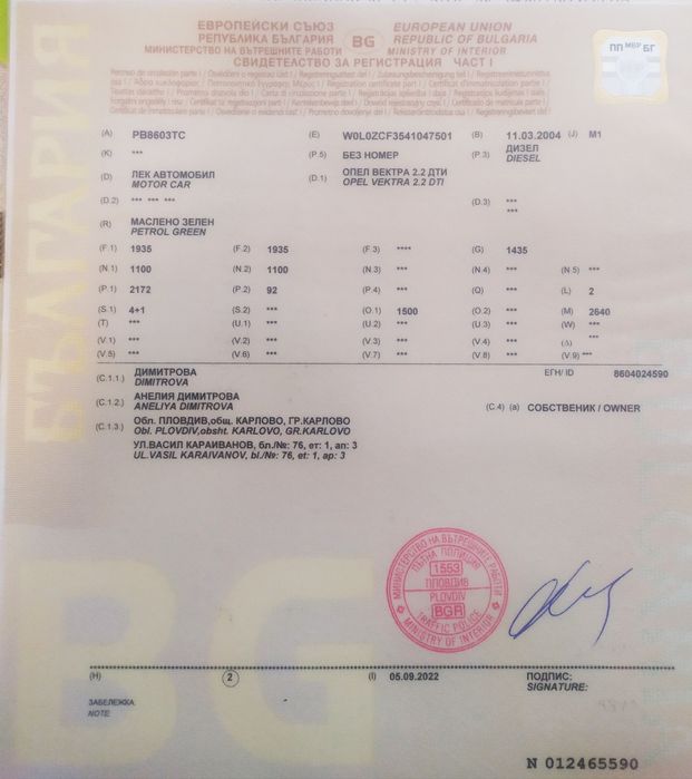 Автомобил Opel Vectra C