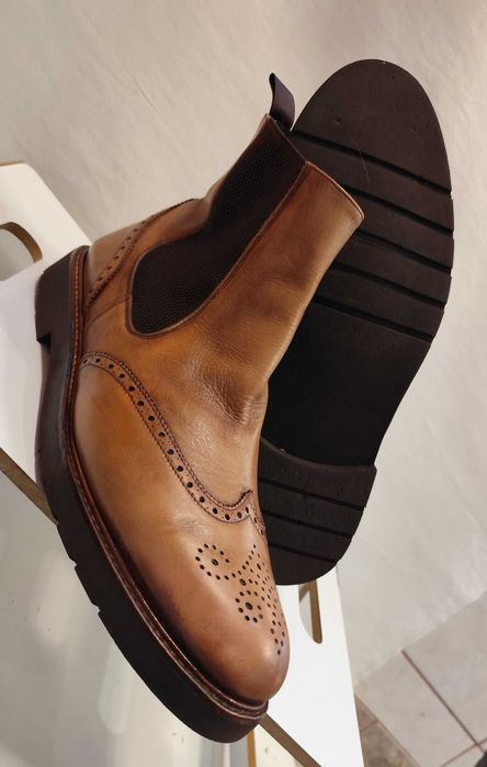 Ghete chelsea 44.5 45 de lux Ortiz & Reed  piele naturala moale