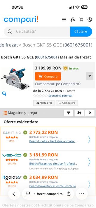 Circular bosch GKT 55 GCE 1400 w