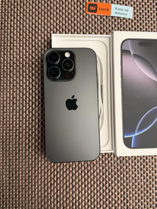 512gb! iPhone 16 Pro Лизинг от 30€/мес black  Titanium като нов!  черен