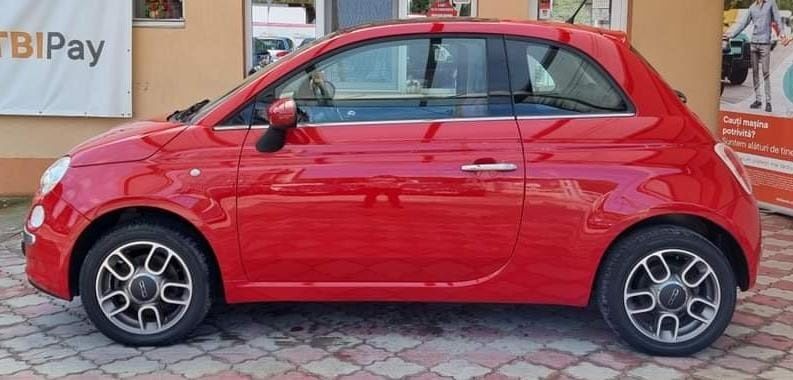 FIAT 500 ,2010,rosu,interior piele rosie