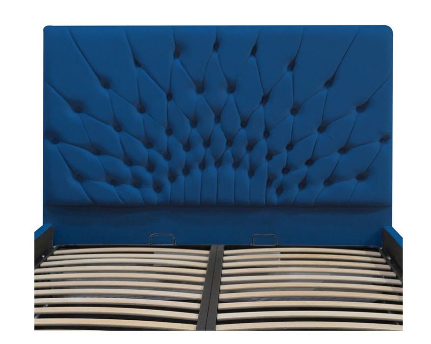 Pat dublu tapitat 180x200 + saltea inclusa