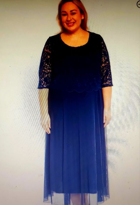Нова официална рокля тъмно синя 46размер