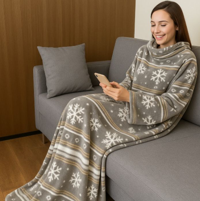 Плюшено одеало с ръкави XXL -145/195