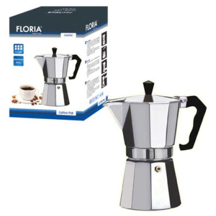 Cafetiera espresso aluminiu 300 ml, capacitate 6 cesti,nouă