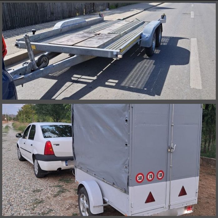 Închiriez platformă 2 axe și remorca 1 axa