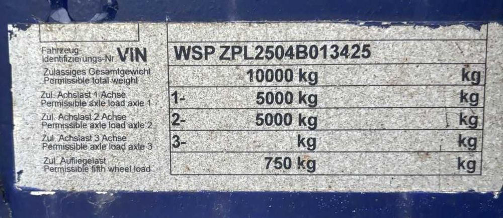 Semiremorca DREMA MOSLEIN incarcare 7 tone dim. interioare 6100x2500cm