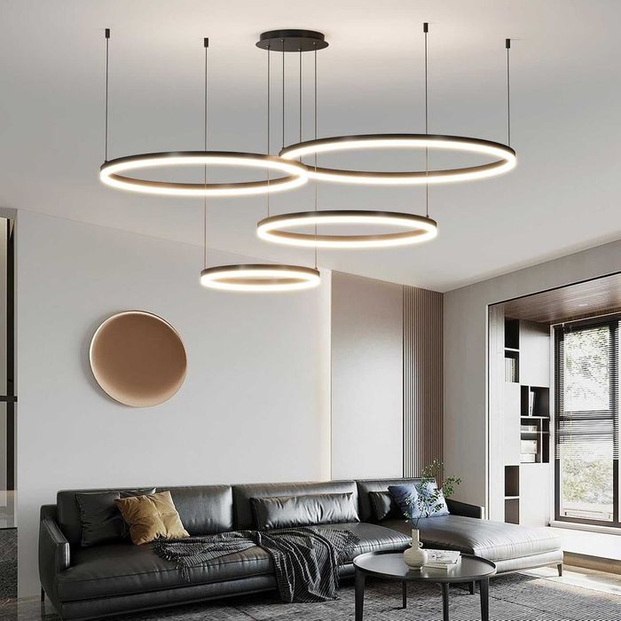 Mikeru LED висяща лампа 40–100см кръгла димируема с функция памет