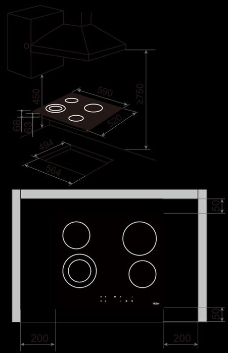 Варочная поверхность Haier HHX C64DVB