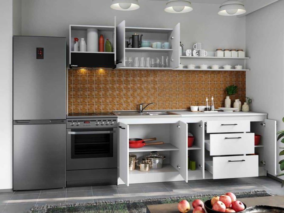 Set Mobila Bucatarie Mina Pure 260 Alb C55