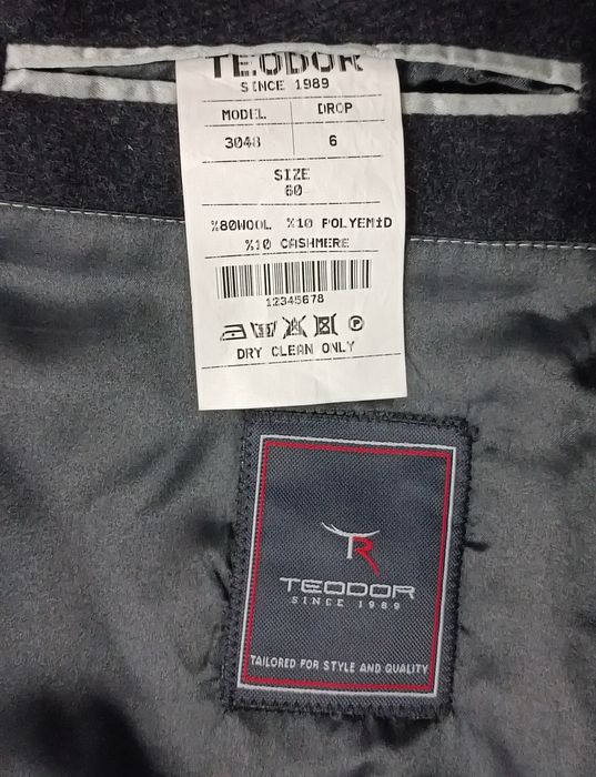 Teodor Wool Coat Jacket оригинално вълнено кашмир палто 3XL Теодор яке