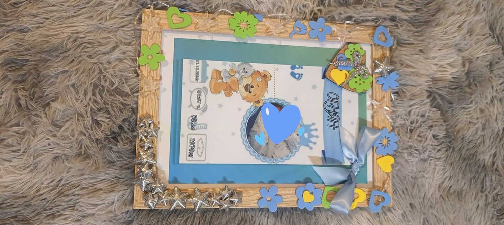 Ръчно направени бебешки визитки! Пожелания за всеки повод в рамка.