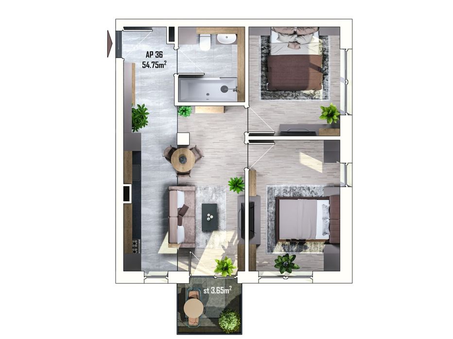 3 camere | Estimo Park | Orientare Nord - Sud | Parc & Grădiniță