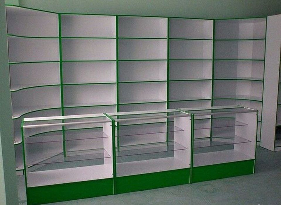 Magazin ofislar uchun polka vitrina stelaj va boshqalar