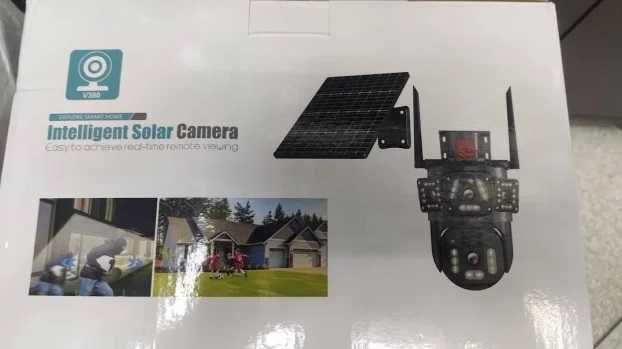 Тройна 4G Соларна Камера, 12 MP, Детекция и Проследяване, IP65, Аларма