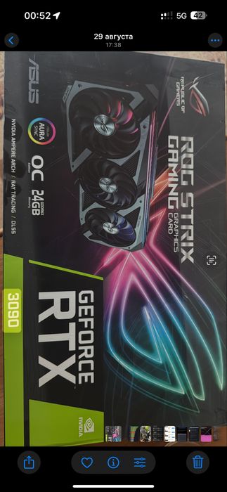 Видеокарта ASUS GeForce RTX 3090 ROG Strix