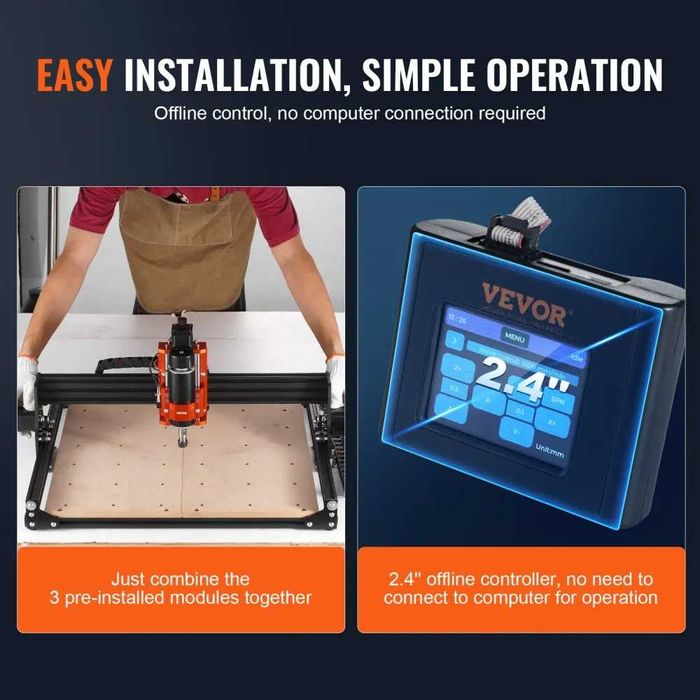 VEVOR Freza CNC 300W 3 axe GRBL gravare lemn acrilic