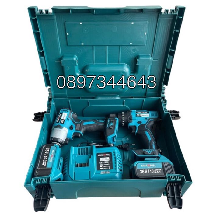 Комплект от акумулаторен винтоверт и импакт 36V 8Ah KraftRoyal