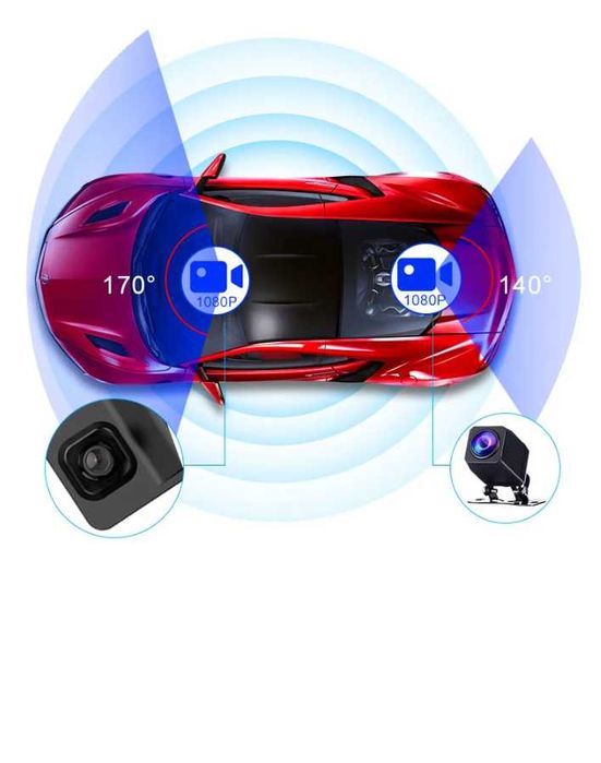 Camera DVR Fata-Spate Pentru Monitorizare Trafic Full HD Ecran 12”