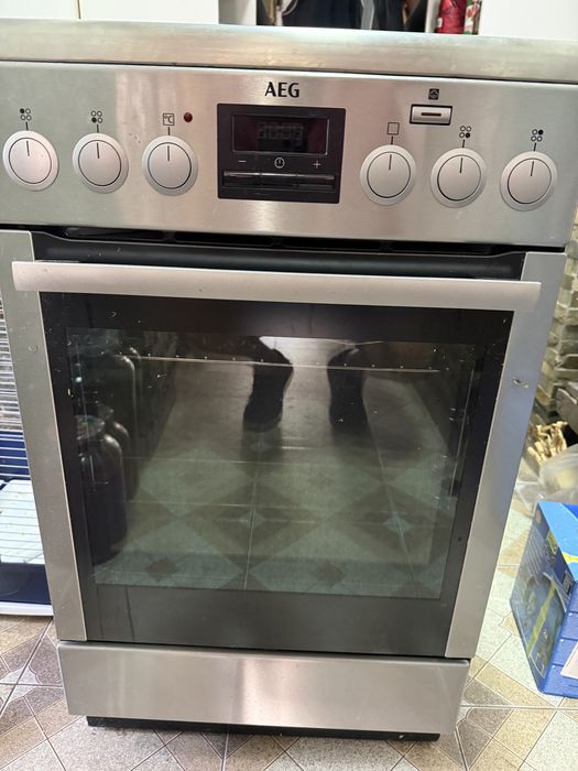 Aragaz mixt AEG 47755IQ-MN, Plita inductie, Cuptor electric, Grill, Clasa A+, 50 cm, Inox antiamprenta