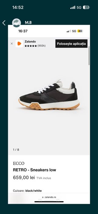 Vând ECCO RETRO - Sneakers low Black