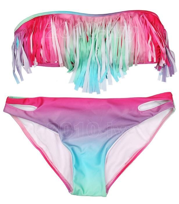 Costum de baie cu franjuri- imprimeu floral/multicolor