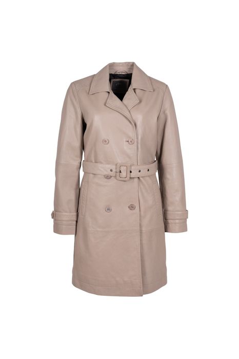 Geaca Lunga de Piele Dama Mauritius Bej GWLeur