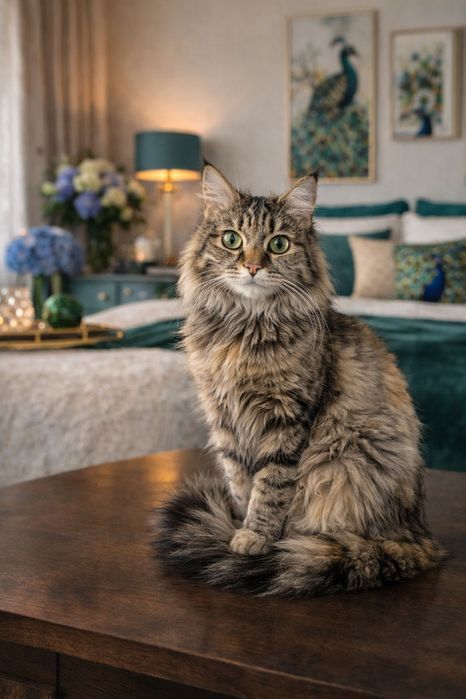 Пушистая кошка в добрые руки