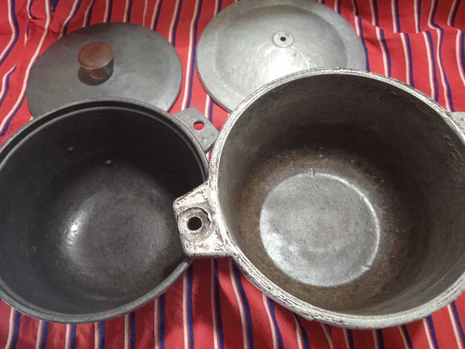 КАЗАНЫ б\у 3х и 4х л, Сковорода с крышкой, Утятница чугунная с крышкой
