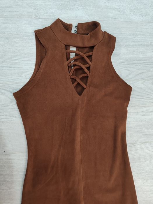 Rochie imitatie piele intoarsa XS