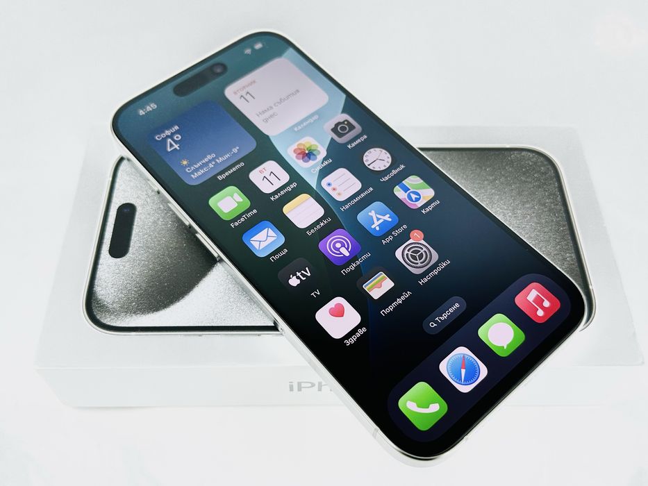 Apple iPhone 15 Pro 256GB White Titanium Перфектен! Гаранция!