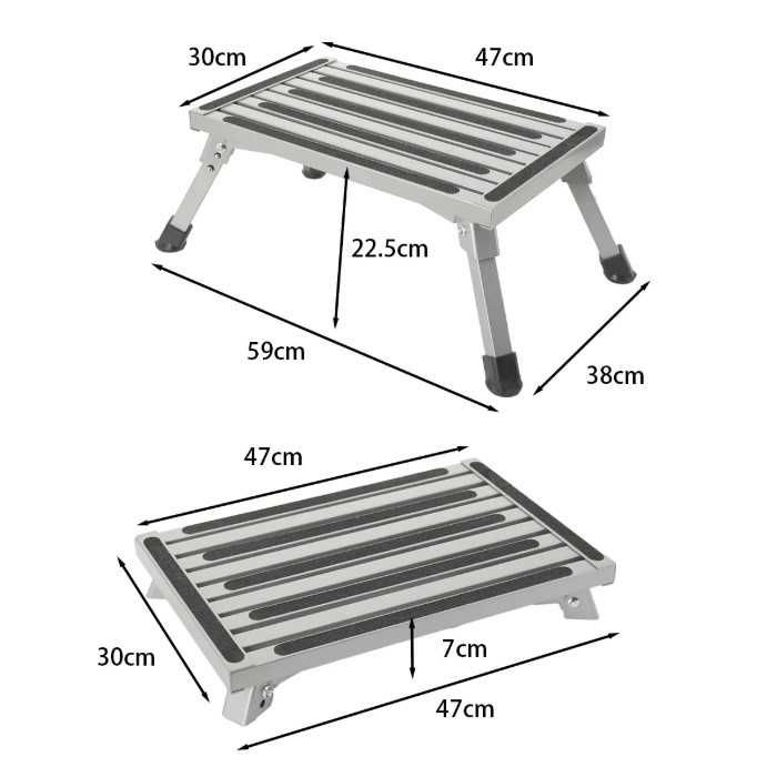 Степенка сгъваема Automat - За кемпери, каравани,, Стоманена, Антислип