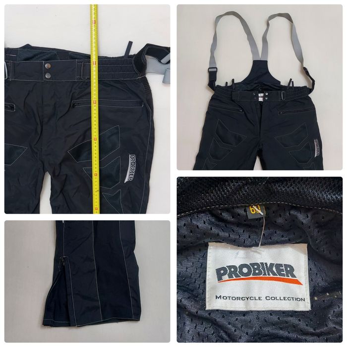Pantaloni moto PROBIKER, textil cu bretele, protectii soft nr 60 (XXL)