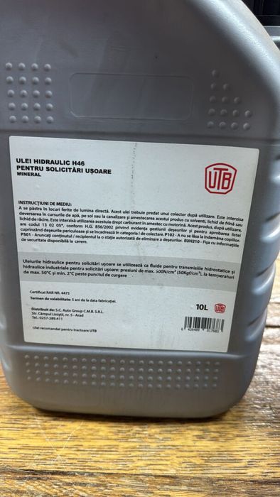 Ulei hidraulic THOR H46AW 10L
