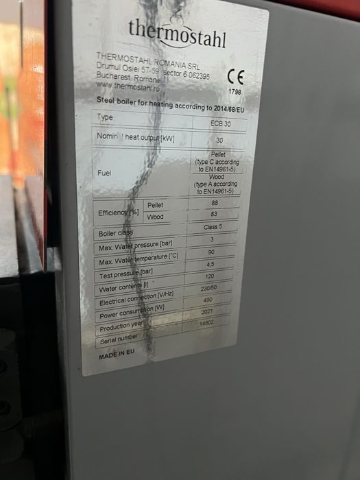 Vând Centrala Thermostahl 30kw 2021