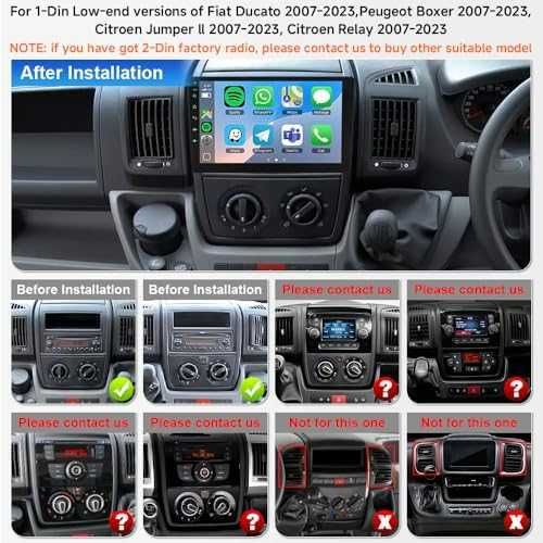 Нова Android 15 мултимедия 1DIN CarPlay Ducato 9" 4+64GB GPS за кола