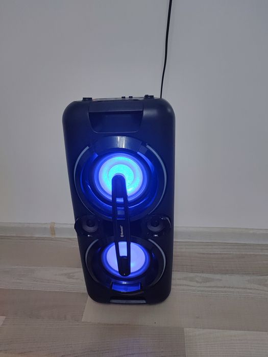 Boxa portabila Telefunken Bluetooth Aux USB microfon radio lumini