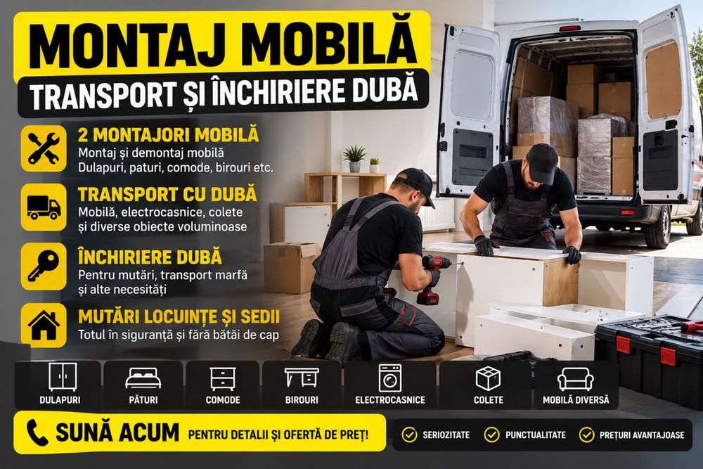 Montaj Mobilă/Transport și închirieri dubă