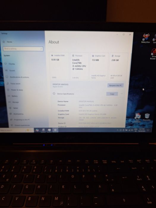 Laptop Acer Aspire V5-573, i5-4200U, 8 GB,  ssd 256 GB,  bateria ok,  15.6 "