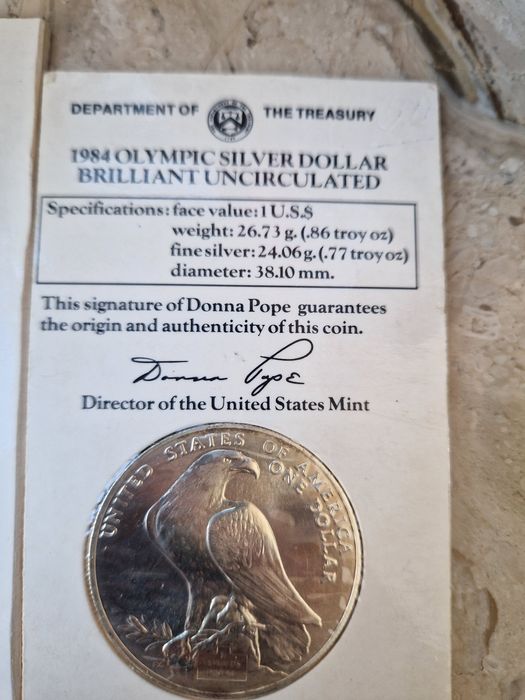 Сребърни 1 долар 1983г и 1984г Олимпийски игри