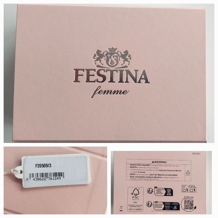 Ceas de dama FESTINA model F20509/3, Quartz, 31mm, 5ATM