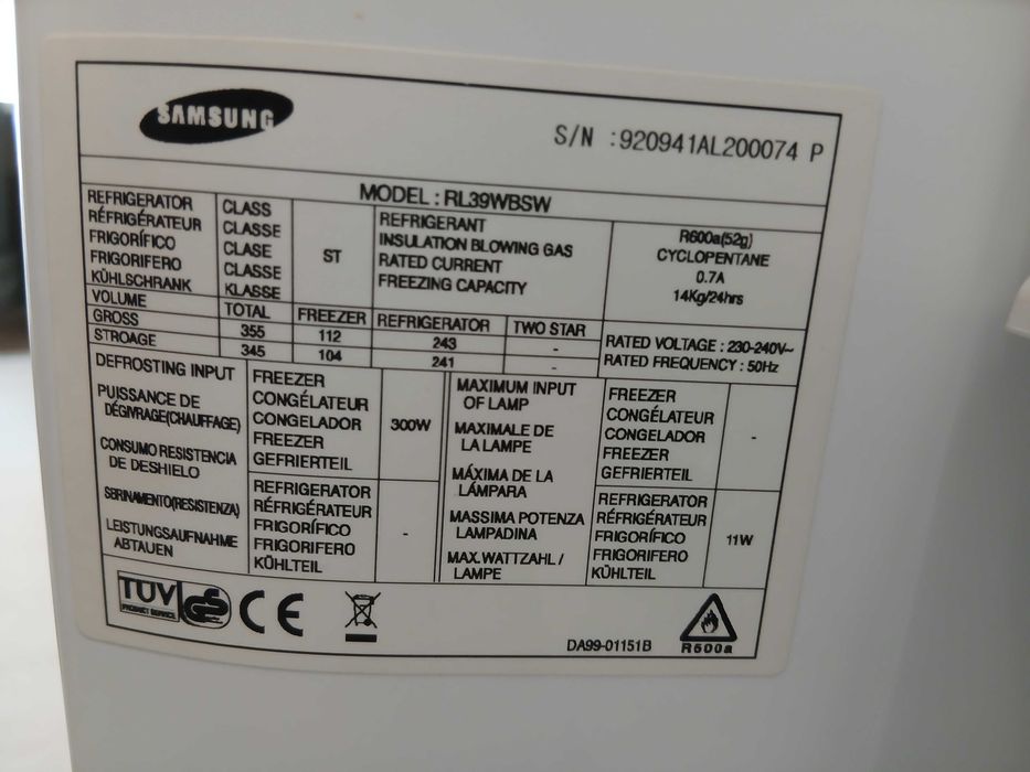 Супер Изгодно Хладилник с фризер Samsung RL-39WBSW ОБЩ ОБЕМ-345L.!!