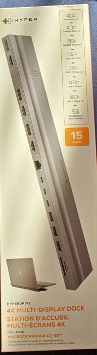 HyperDrive 4K Ｍulti-Display Docking Station for 13"-16" MacBooks