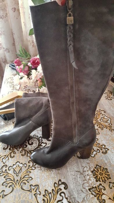 Сапоги Натурал кожа и замша35,36р.Новые. Комфортные. США