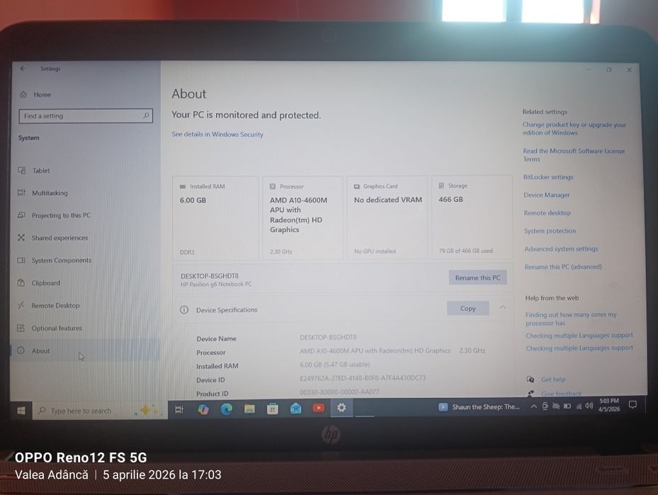 Laptop HP pavilion g6