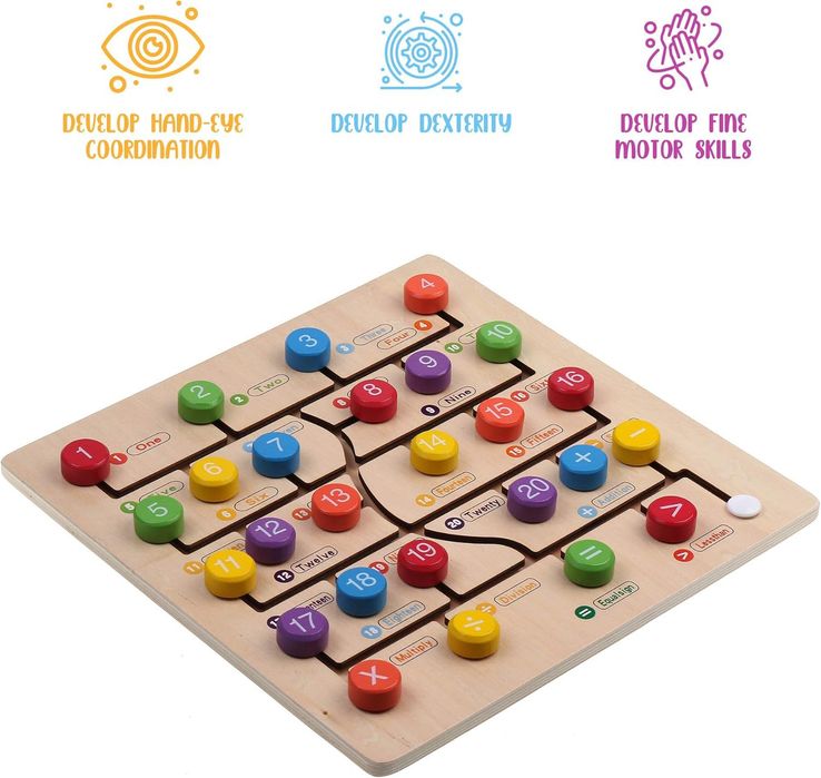 Монтесори дървена дъска , дървена играчка , сметало  montessori