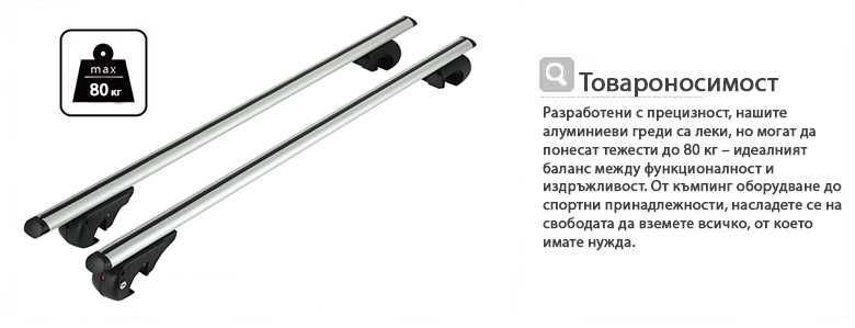 Универсални напречни греди 135 см за отворен рейлинг [нови]