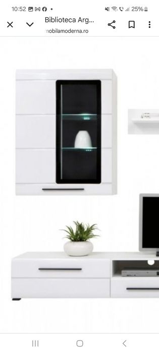 Mobila living alb lucios